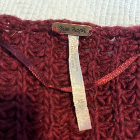 Free People Red Berry Oversized Cardigan Sweater - Picture 4 of 12